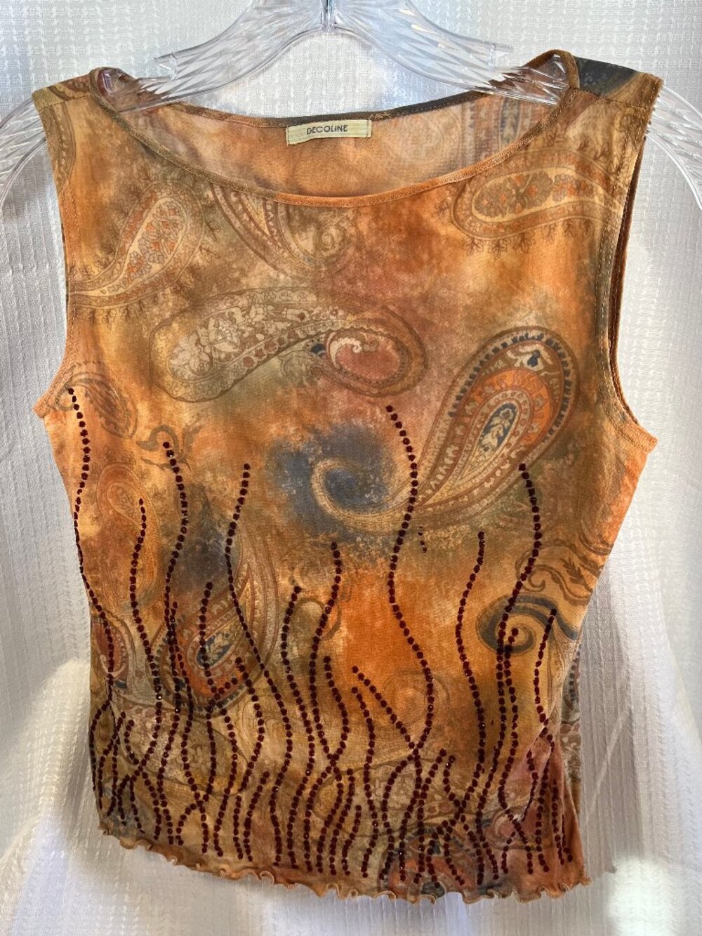 RARE Vintage Y2K  Decoline Mesh Bohemian Tank Top size M